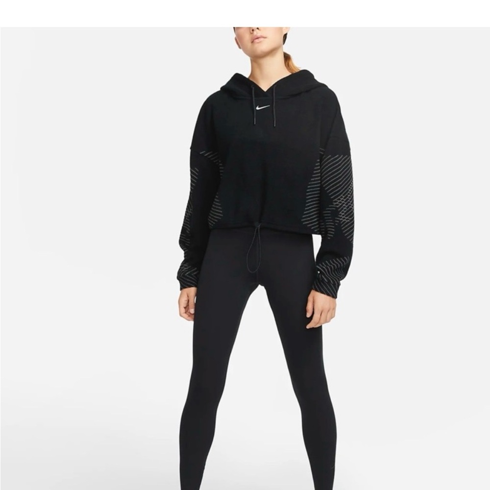 Nike Women's Black and Gray Patterned Hoodie - Picture 5 of 6